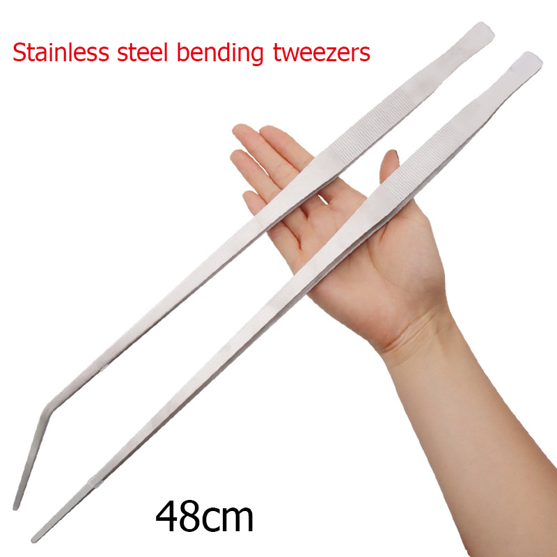 Aquarium Plant Utensils - Pinzas Curvas y Rectas de Acero